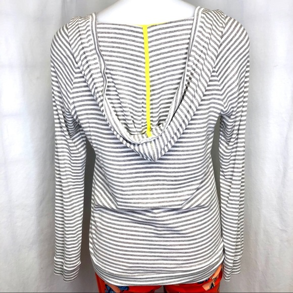 Women Splendid hooded scoop neck striped top, S - Picture 3 of 8
